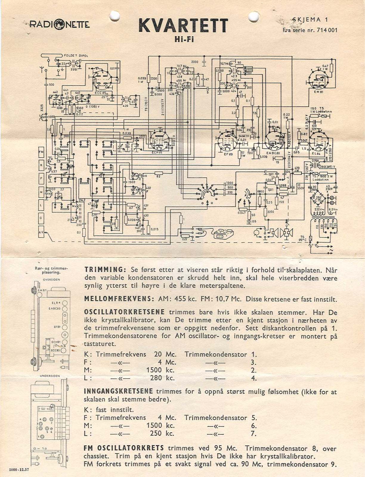 Radionette Kvartett Schematic