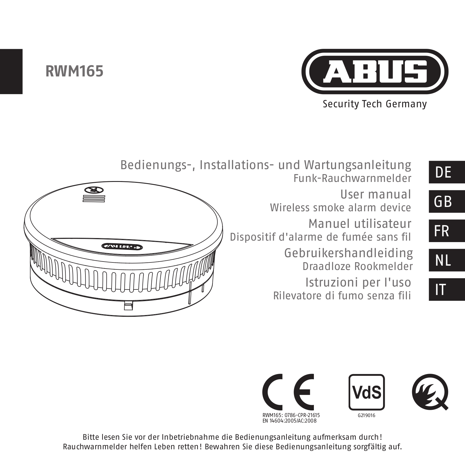 ABUS 73412 User manual