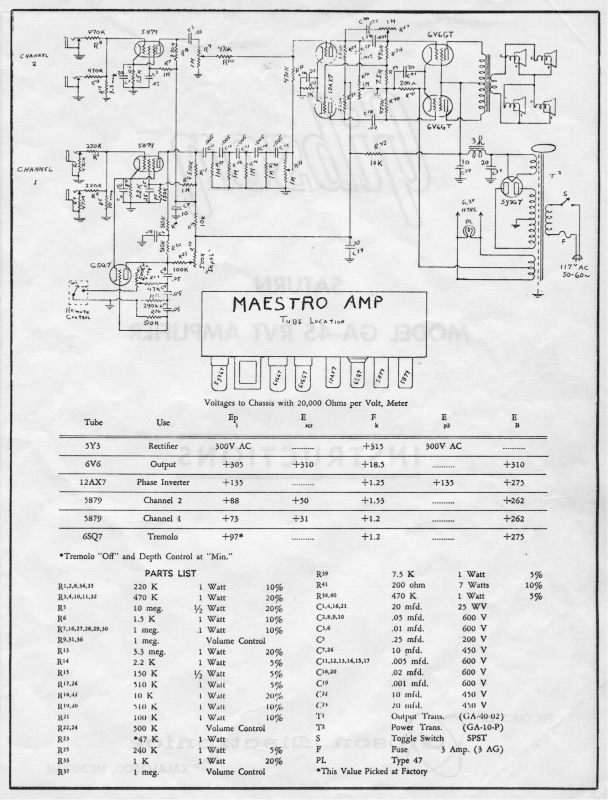 Gibson ga45 schematic