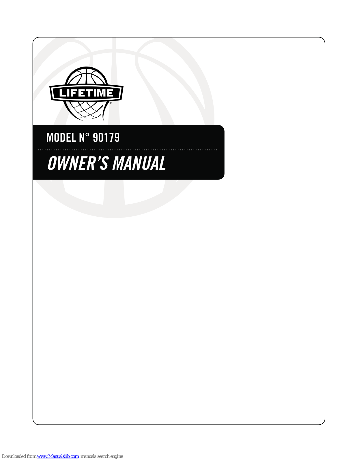 Lifetime 90179 Owner's Manual