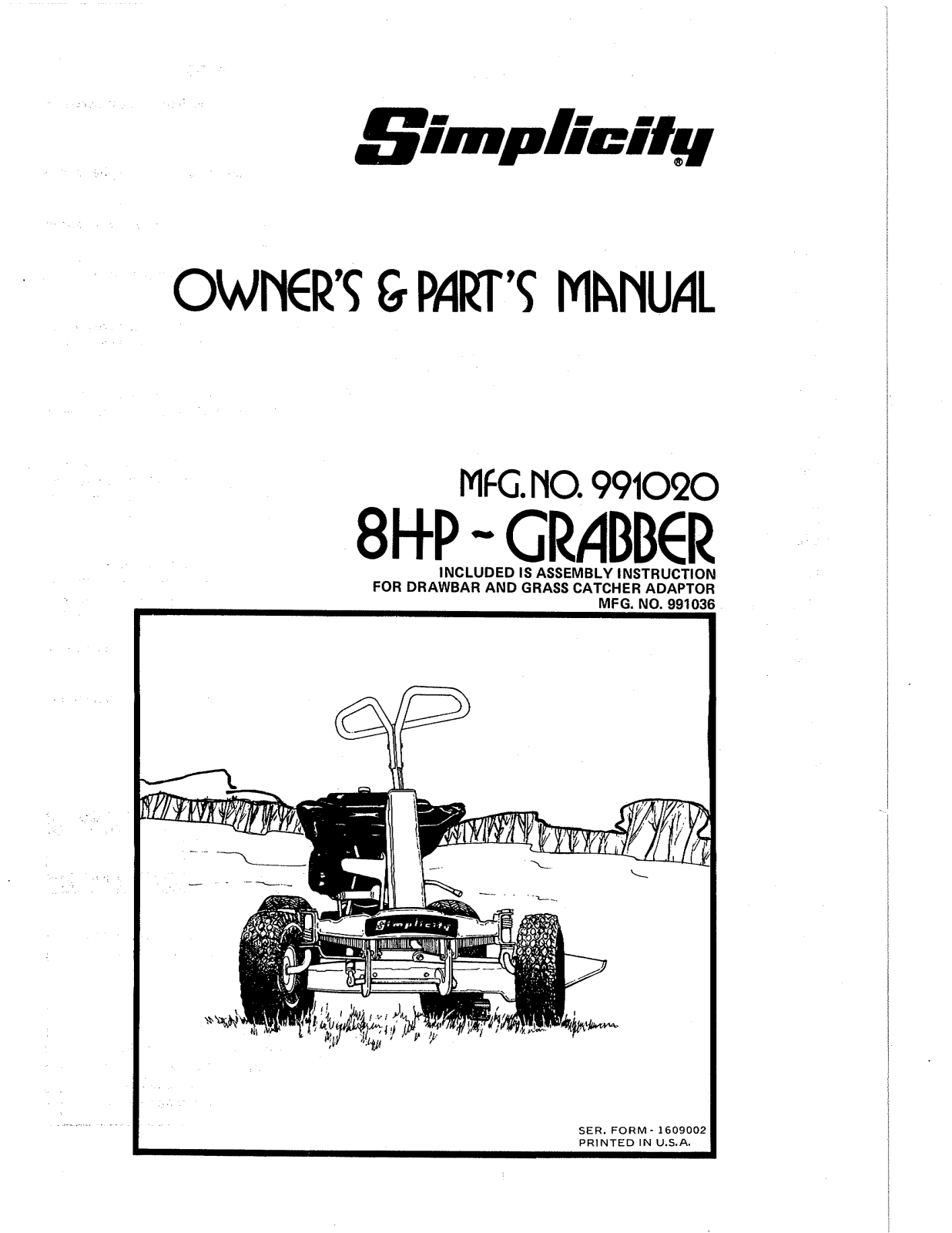 Simplicity 991020 User Manual