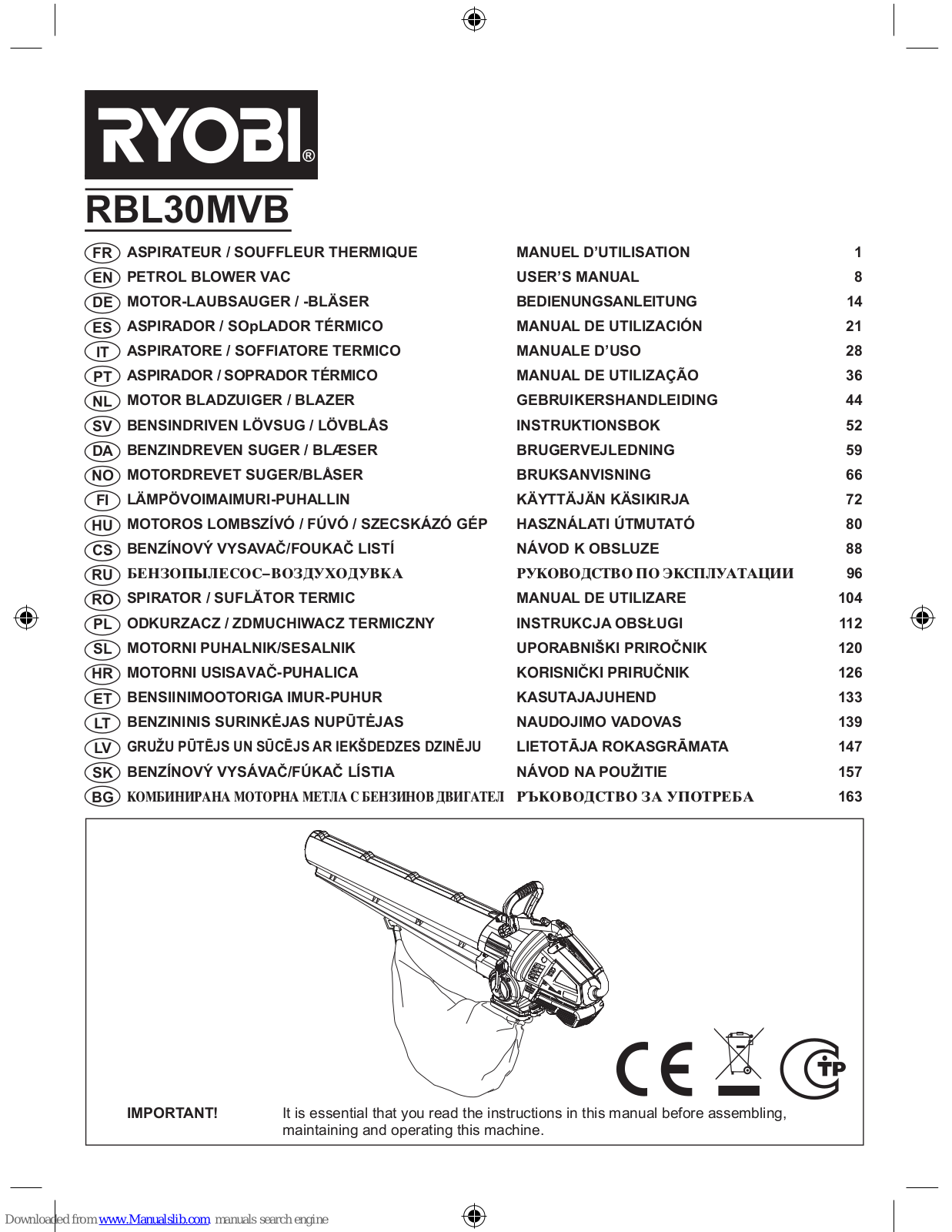 Ryobi RBL30MVB User Manual - ManualMachine.com