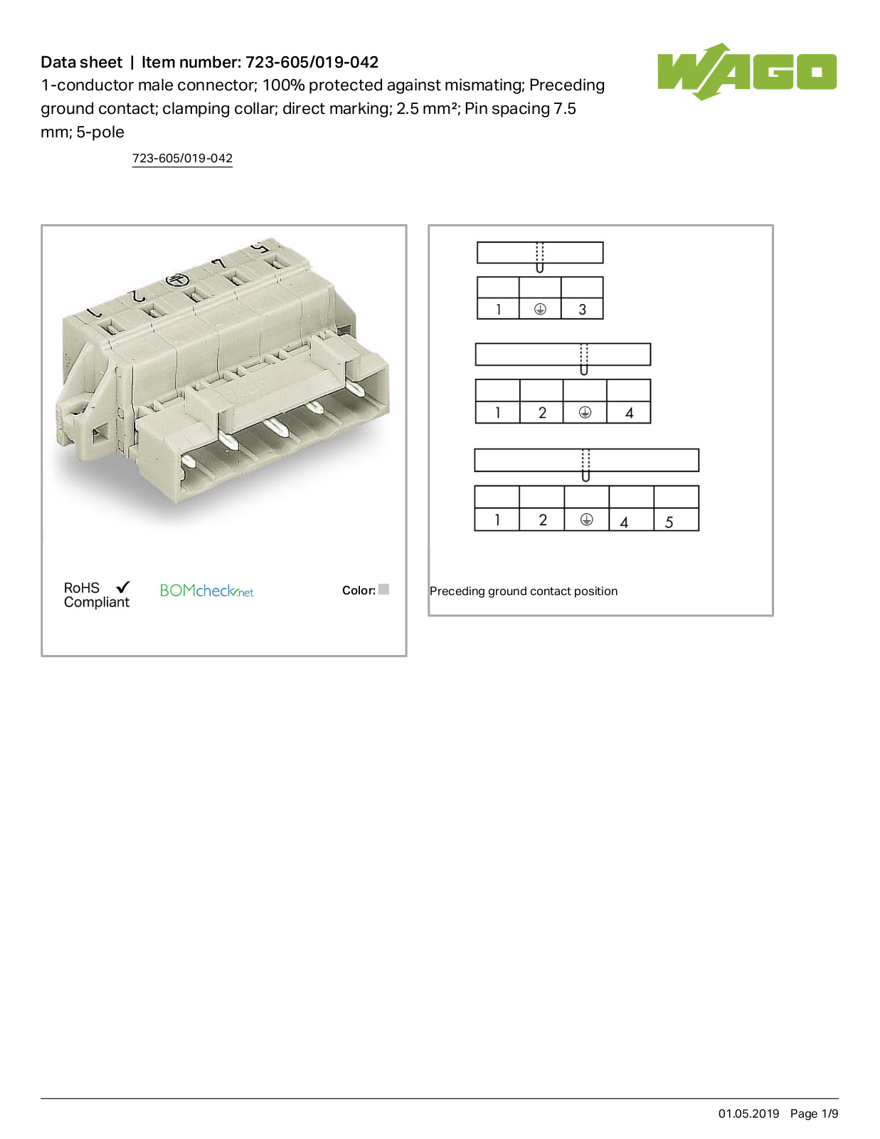 Wago 723-605/019-042 Data Sheet