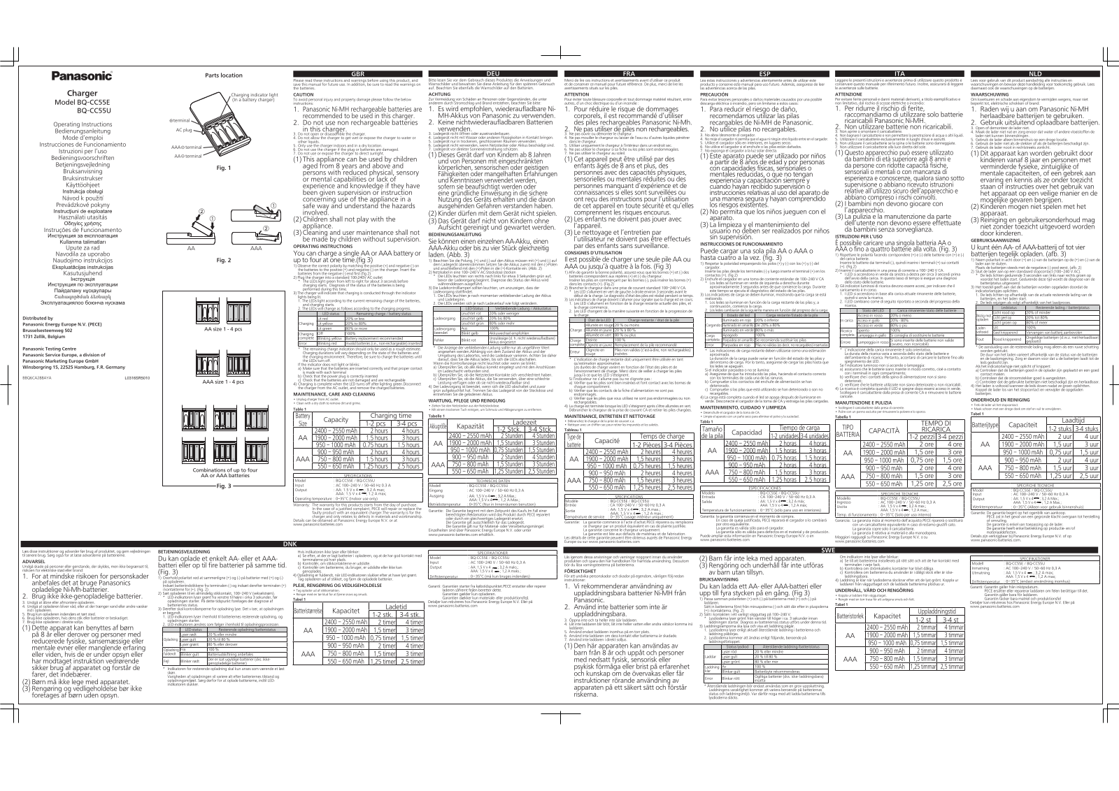 Panasonic BQ-CC55E, BQ-CC55U Operation manual