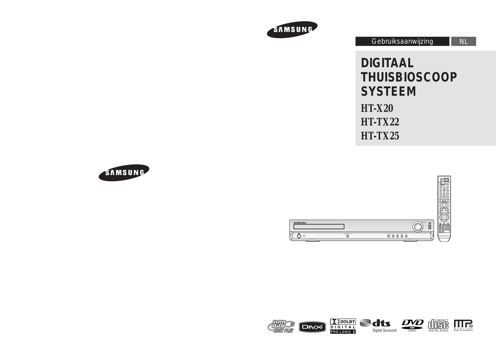 Samsung HT-TX22, HT-X20R, HT-TX22R, HT-X20 User Manual