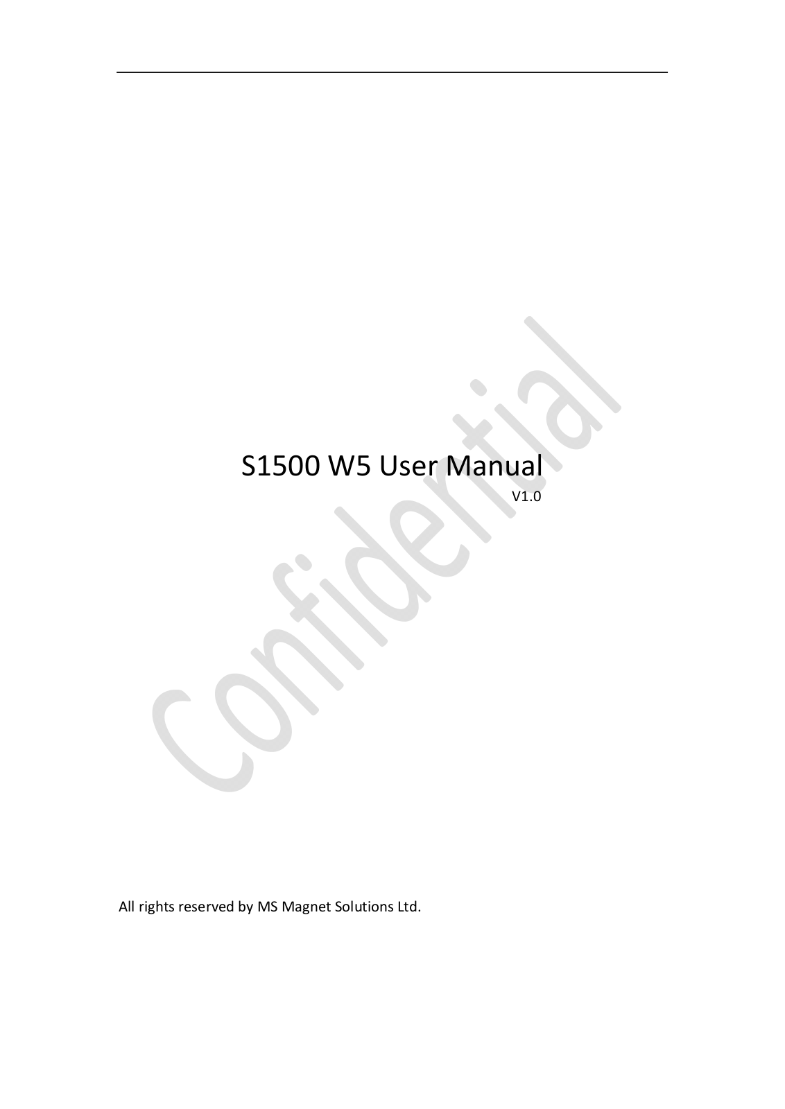 MS Magnet Solutions S1500W5 Users manual