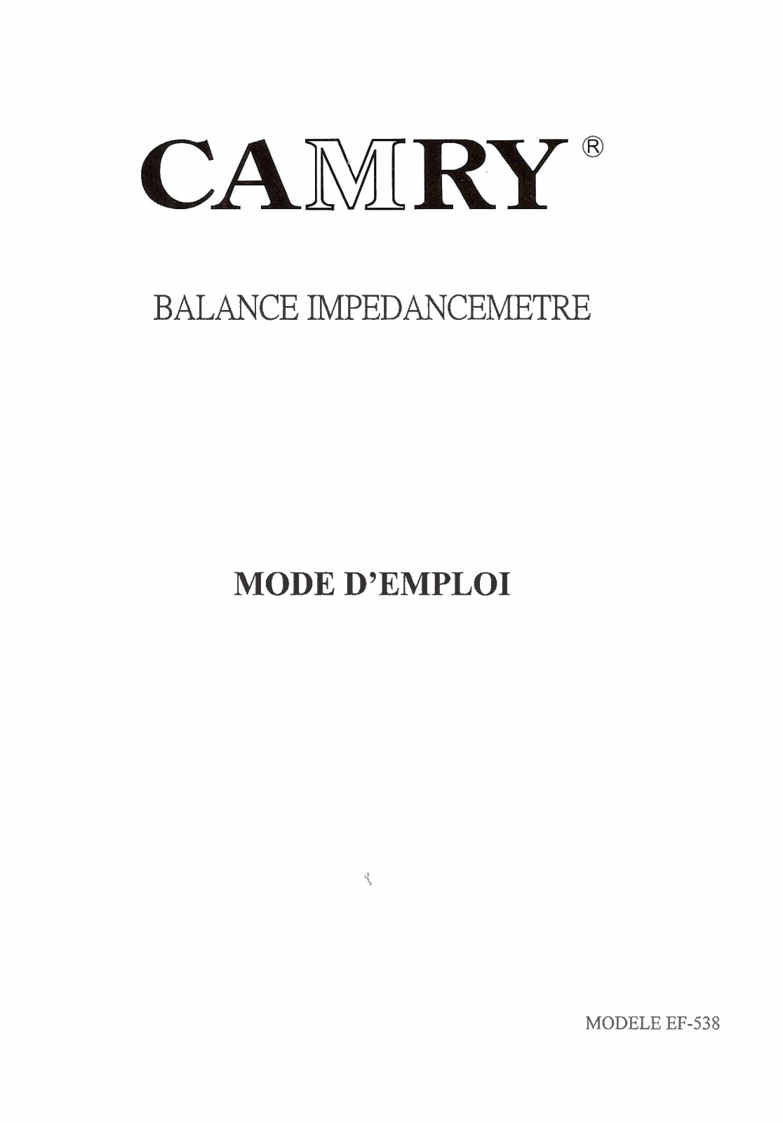 CAMRY EF-538 User Manual - ManualMachine.com