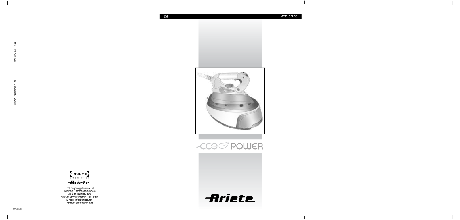 Ariete 5577/6 User manual