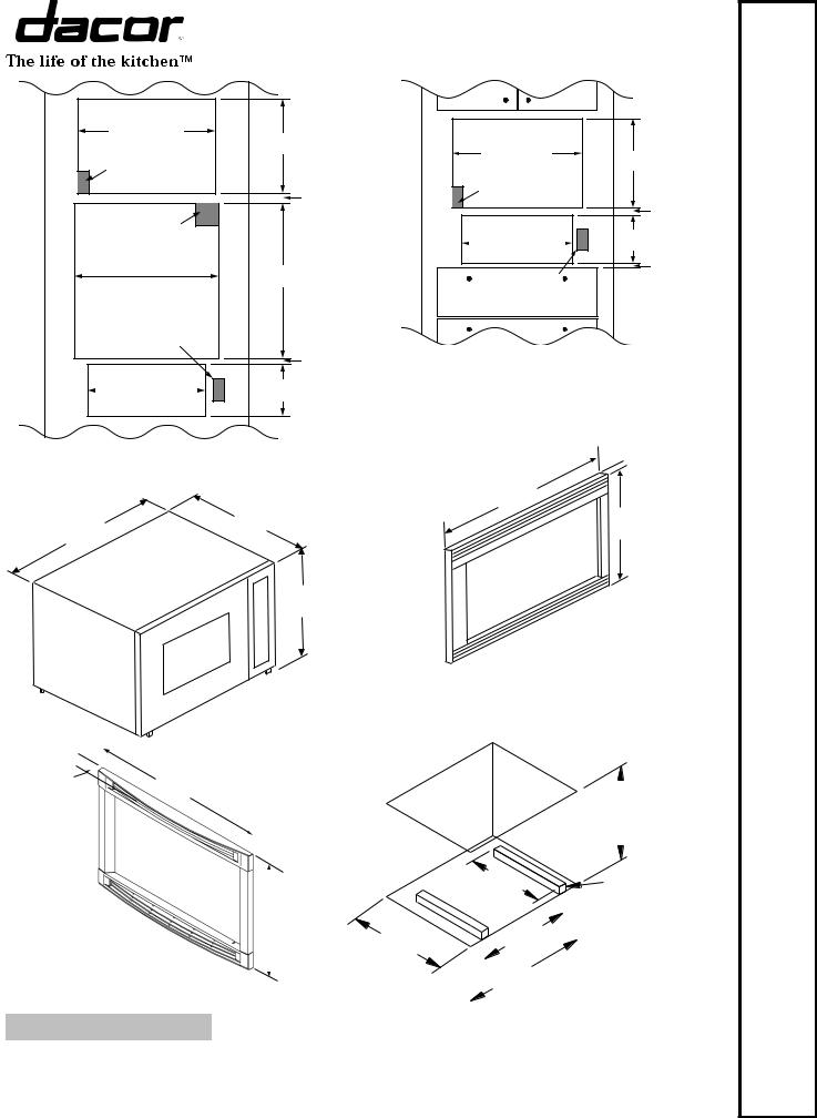 Dacor DCM24, ACTK27, ACTK30, APCTK27, APCTK30 Specifications