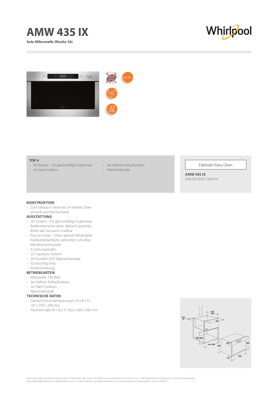 Whirlpool AMW 435IX User Manual