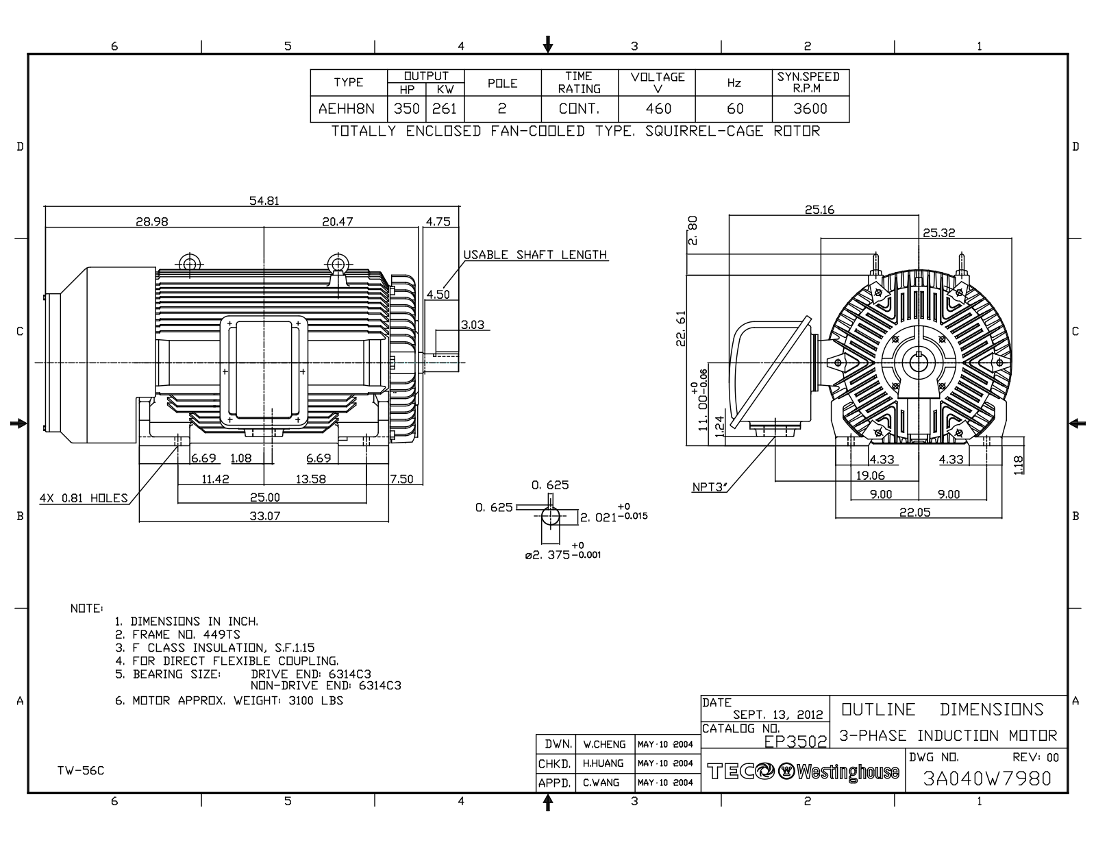 Teco EP3502 Reference Drawing