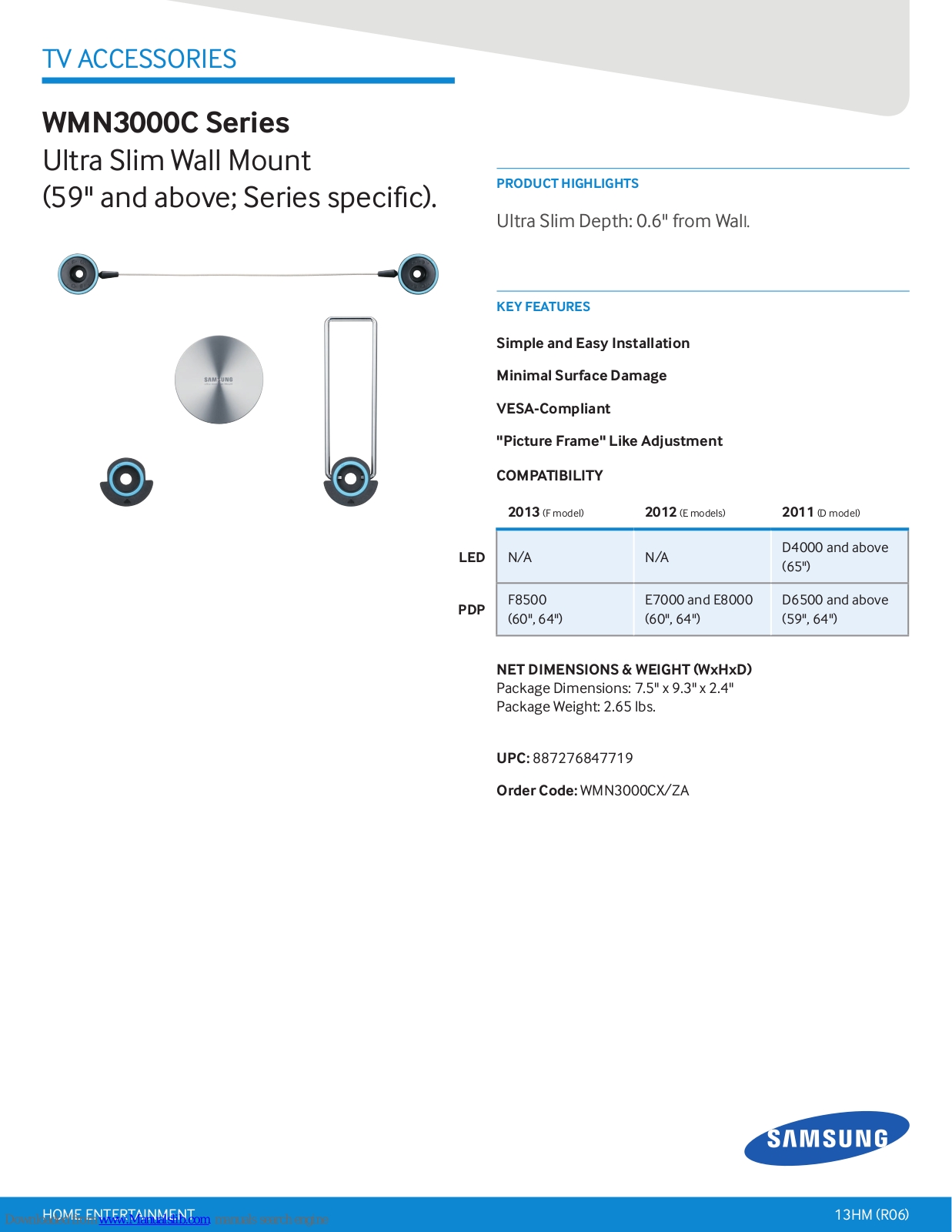 Samsung WMN3000C Series Product Highlights