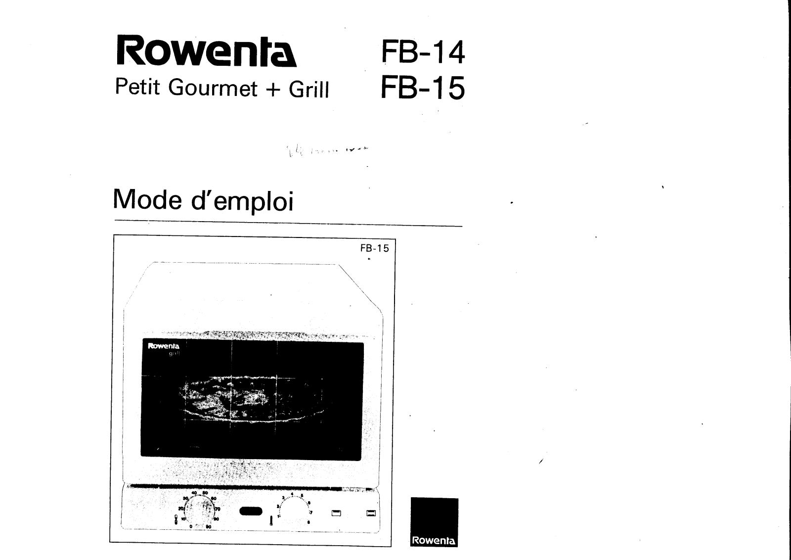 ROWENTA FB 14 User Manual