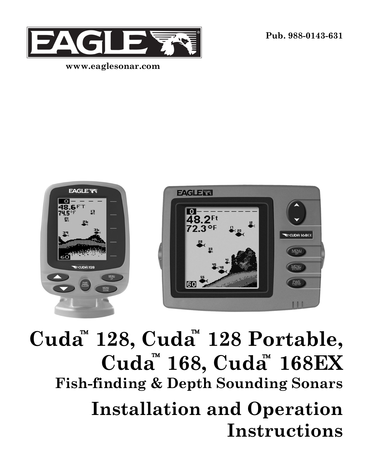 Eagle CUDA 168EX, Cuda 128, CUDA 128 PORTABLE, Cuda 168 INSTALLATION AND OPERATION INSTRUCTIONS