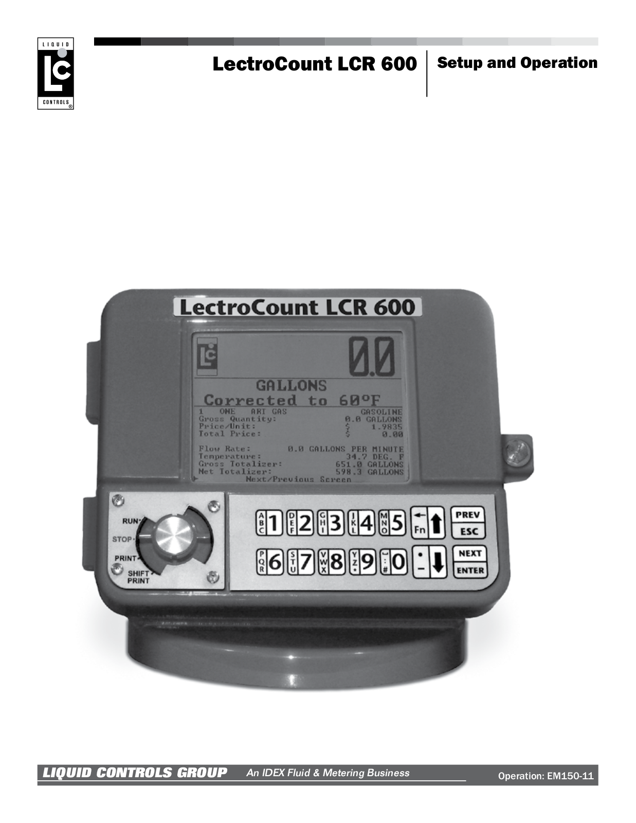 Liquid Controls LCR 600 User Manual