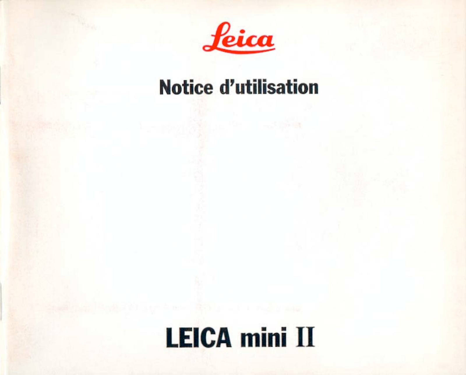 LEICA Mini II Instruction Manual