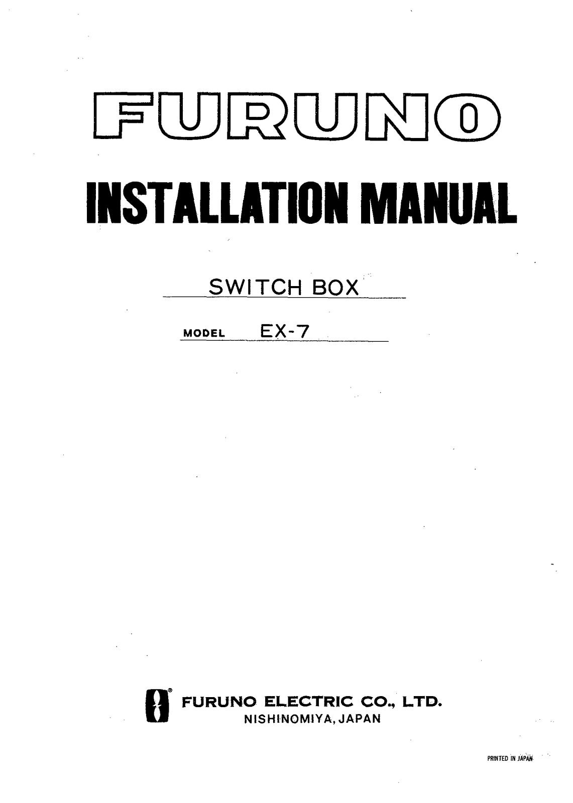 Furuno EX-7 Installation Guide - ManualMachine.com