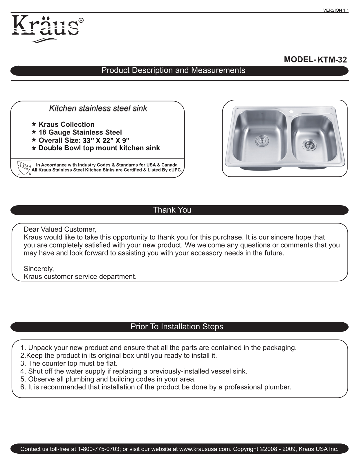 Kraus KTM32 User Manual