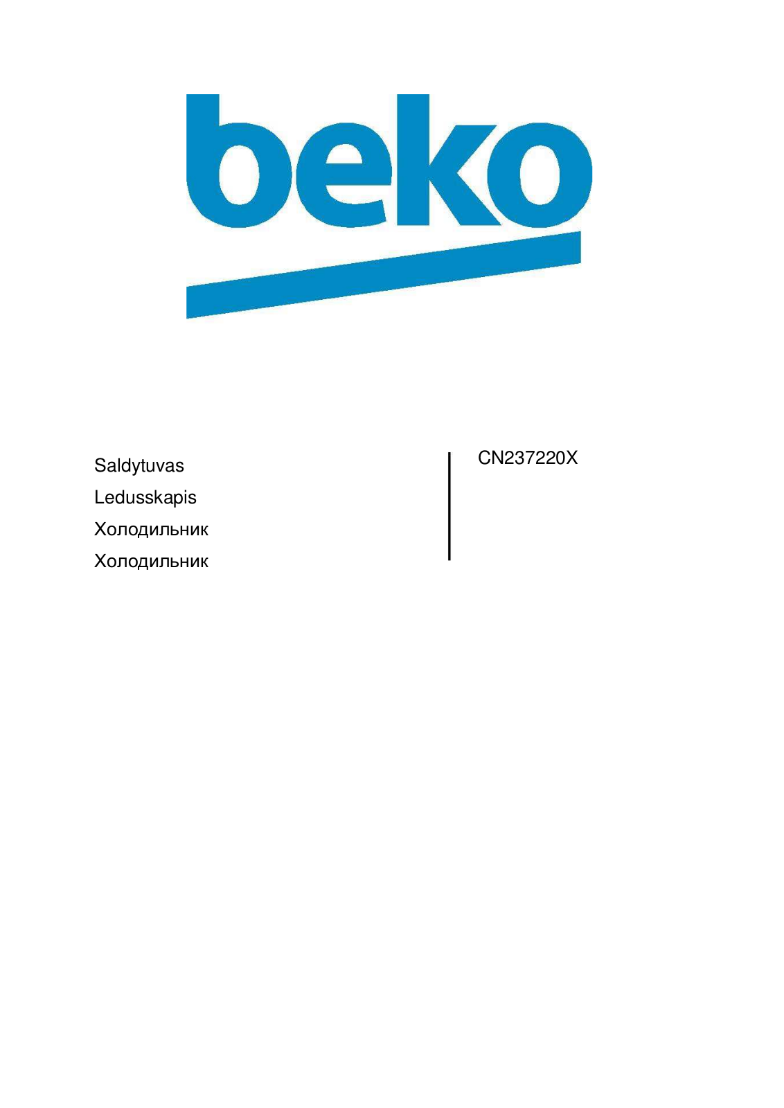 Beko CN 237220 X User manual