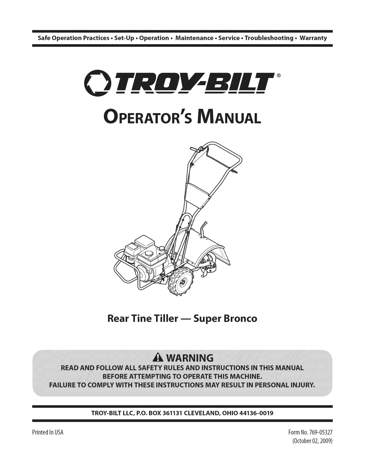 Troybilt 21C-65M1066 Owner’s Manual