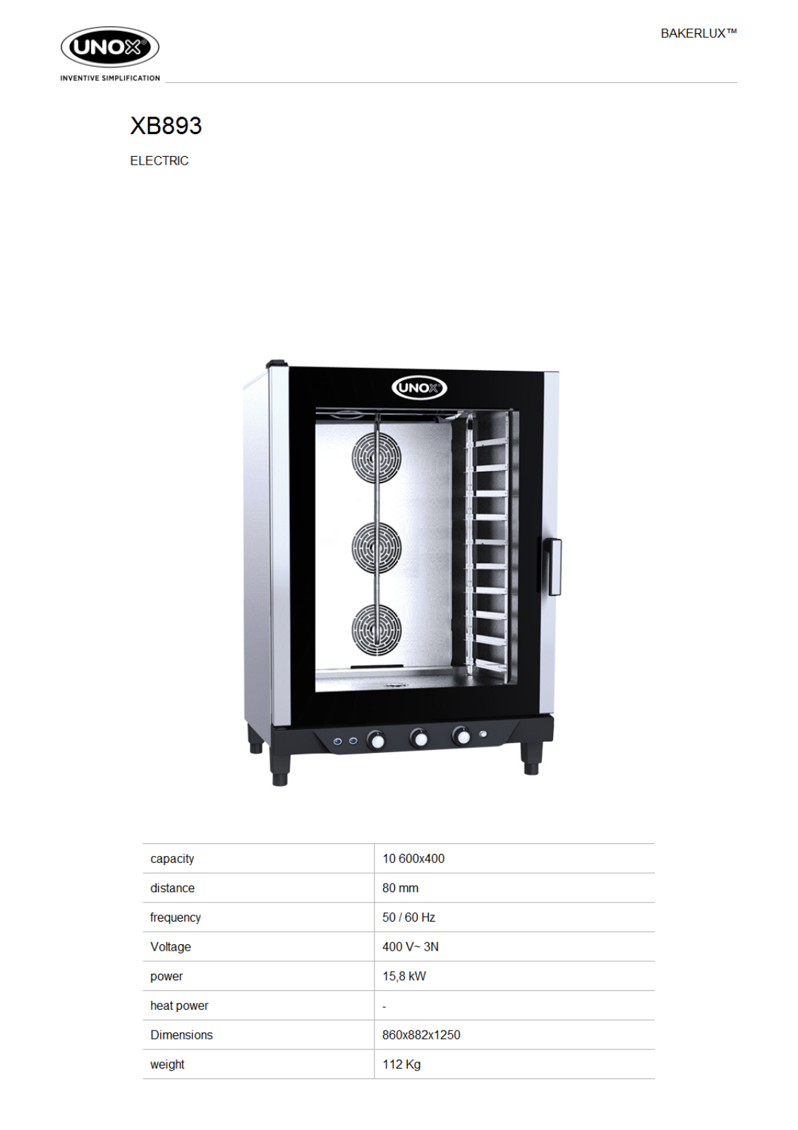 UNOX XB 893 Datasheet