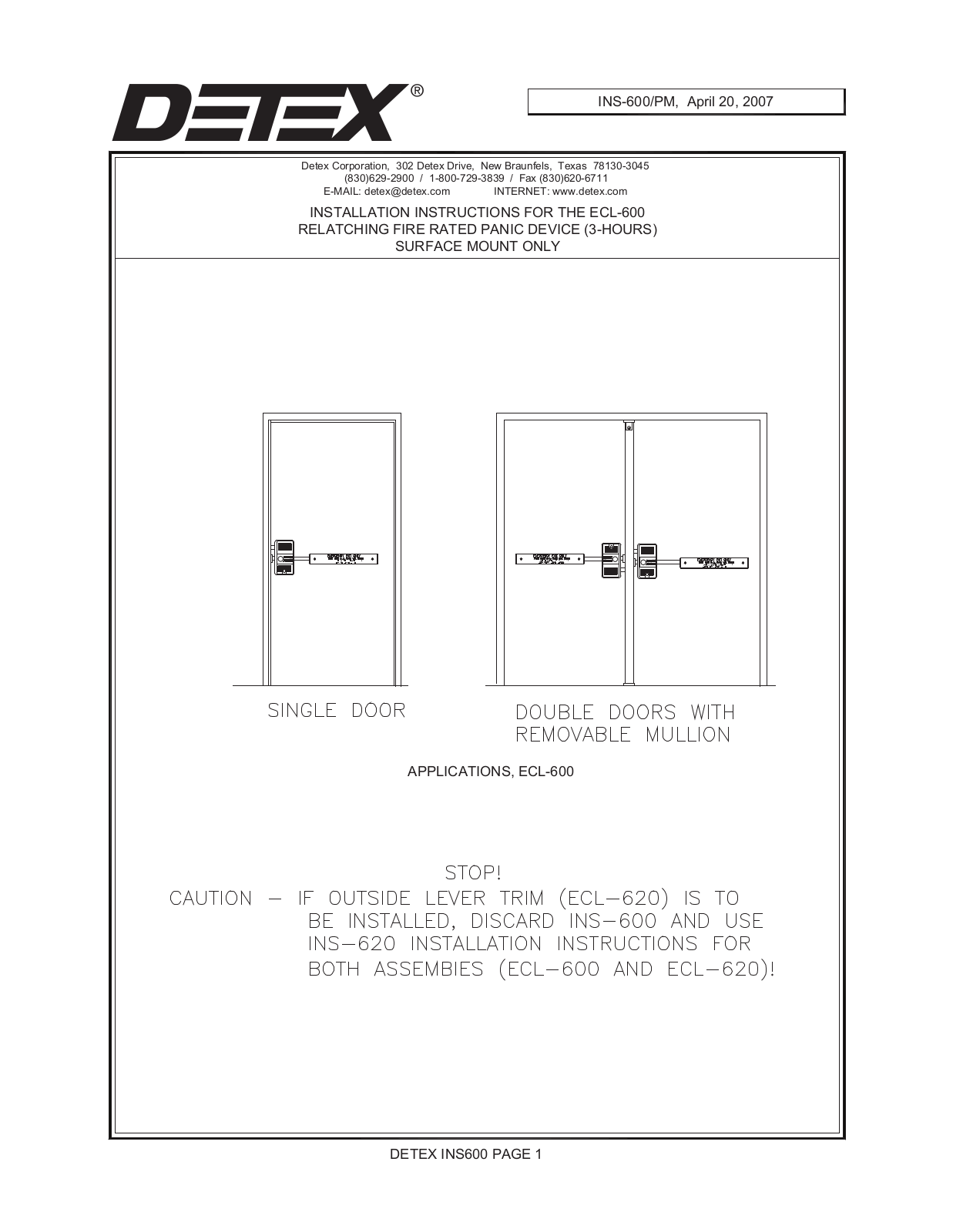 Detex ECL-600 User Manual - ManualMachine.com