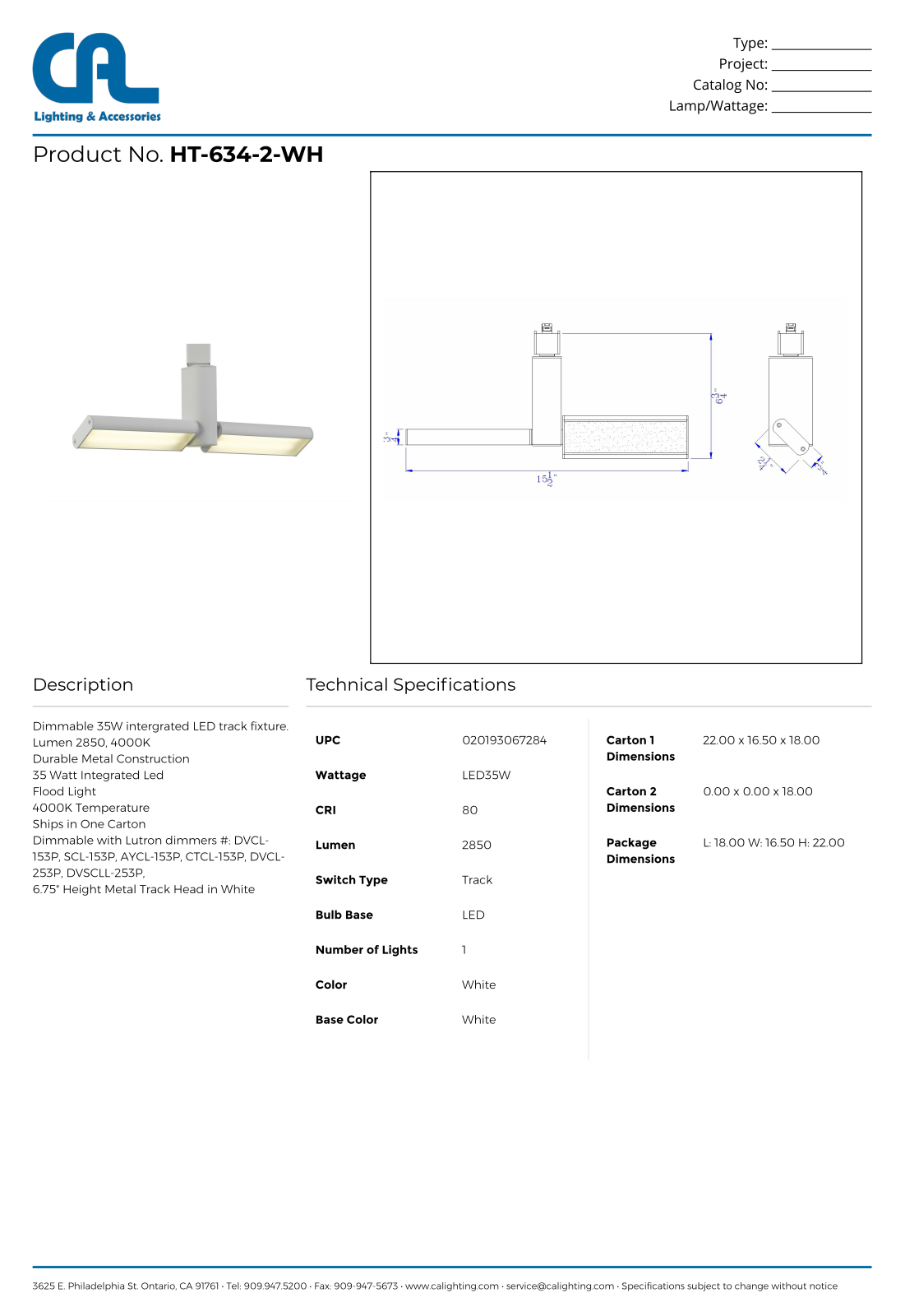 Cal Lighting CG10288 Specifications - ManualMachine.com
