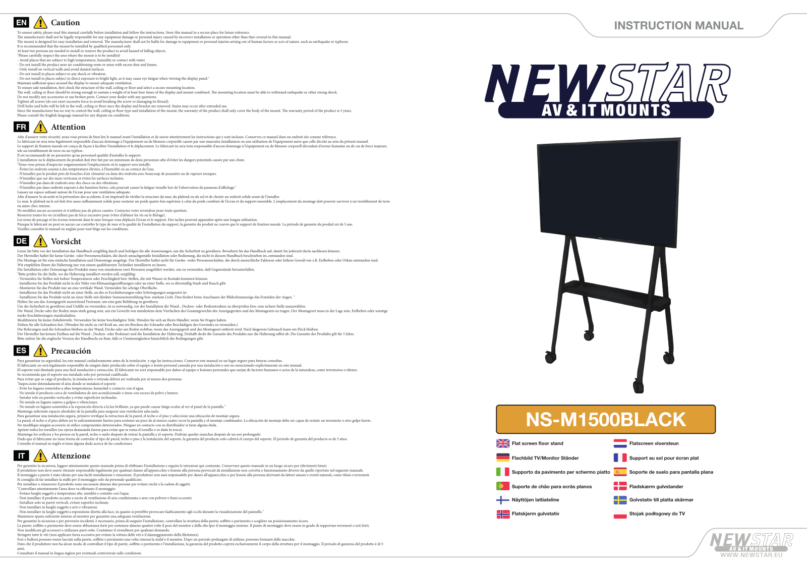 Newstar NS-M1500BLACK User Manual