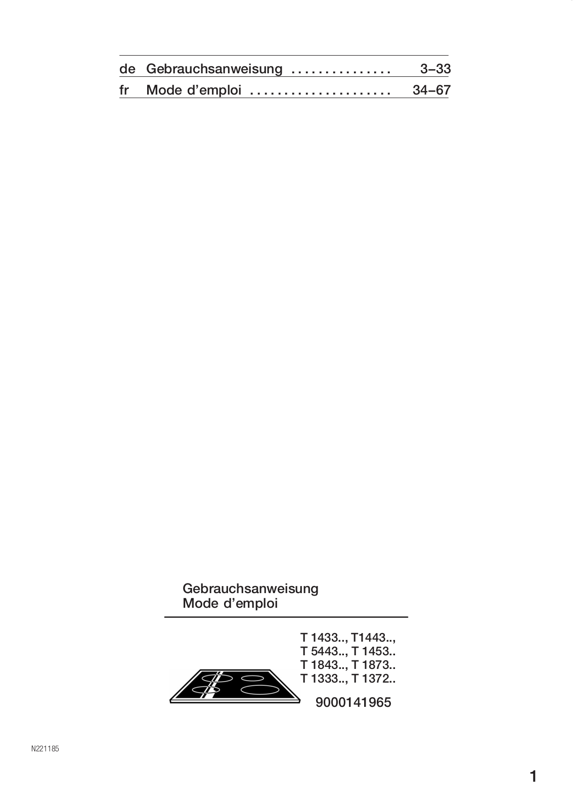 Neff T1443A0, T1433N0, T1453N0 User Manual