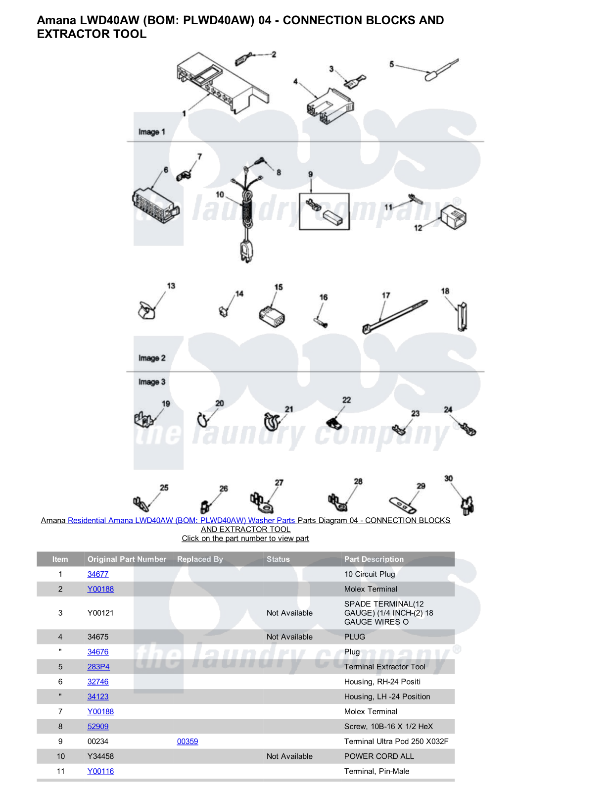 Amana LWD40AW Parts Diagram