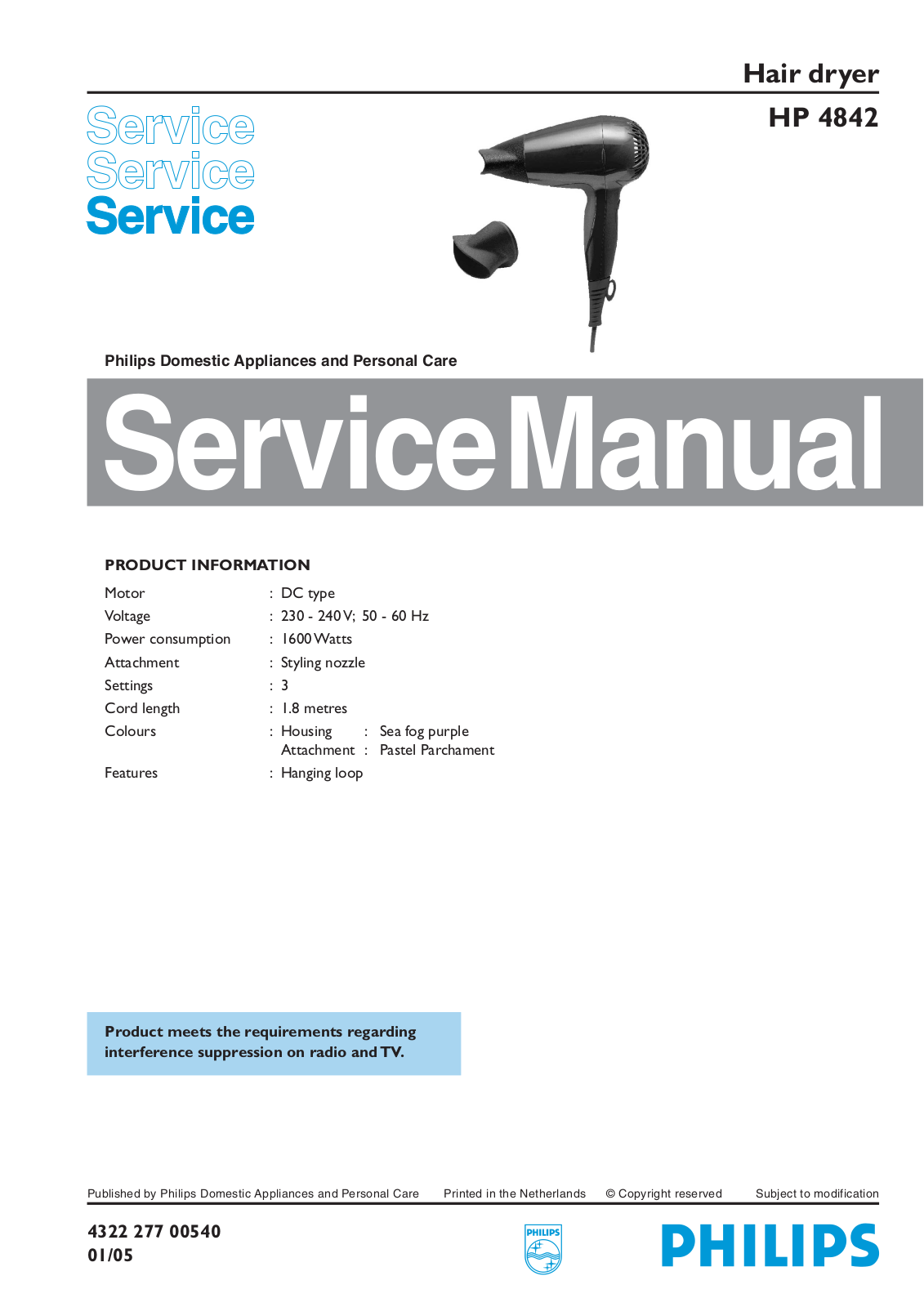 Philips HP 4842 Service Manual