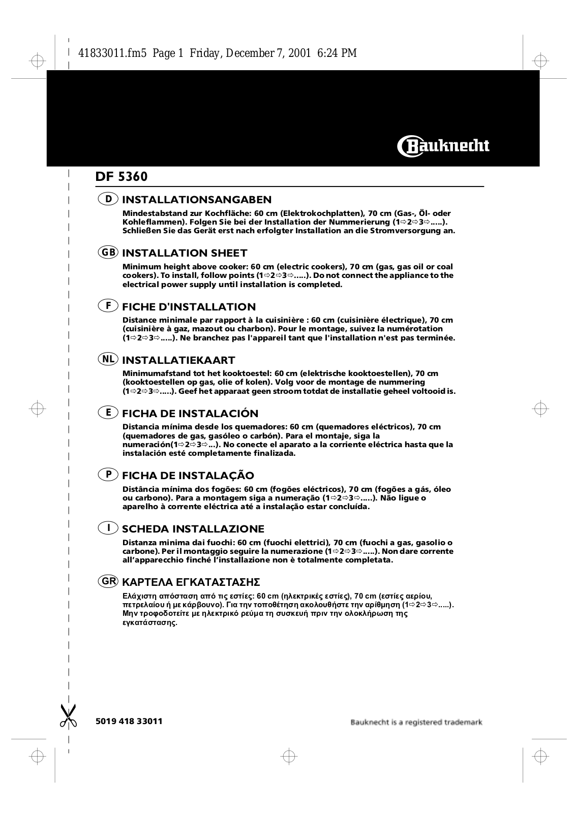 Whirlpool DF 5360 BR-1 INSTRUCTION FOR USE