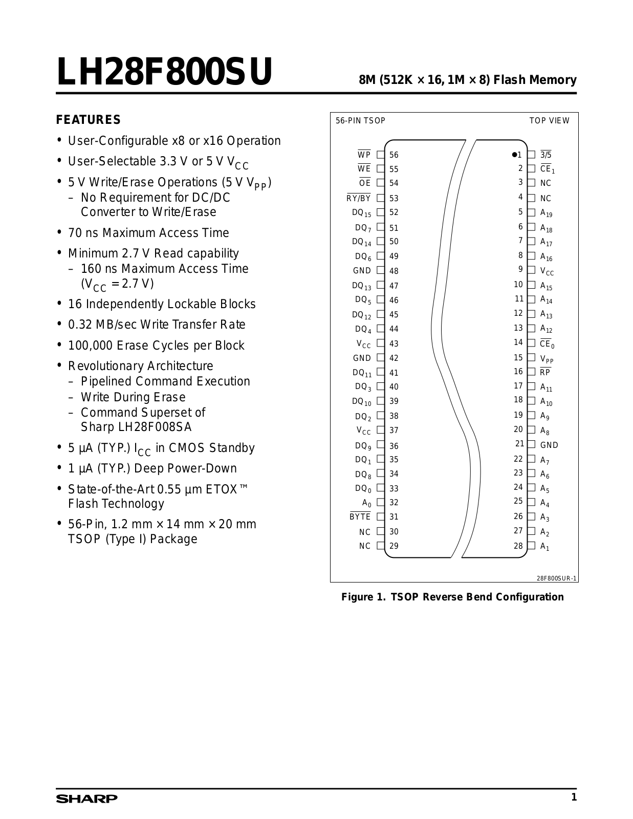 Sharp LH28F800SU Datasheet