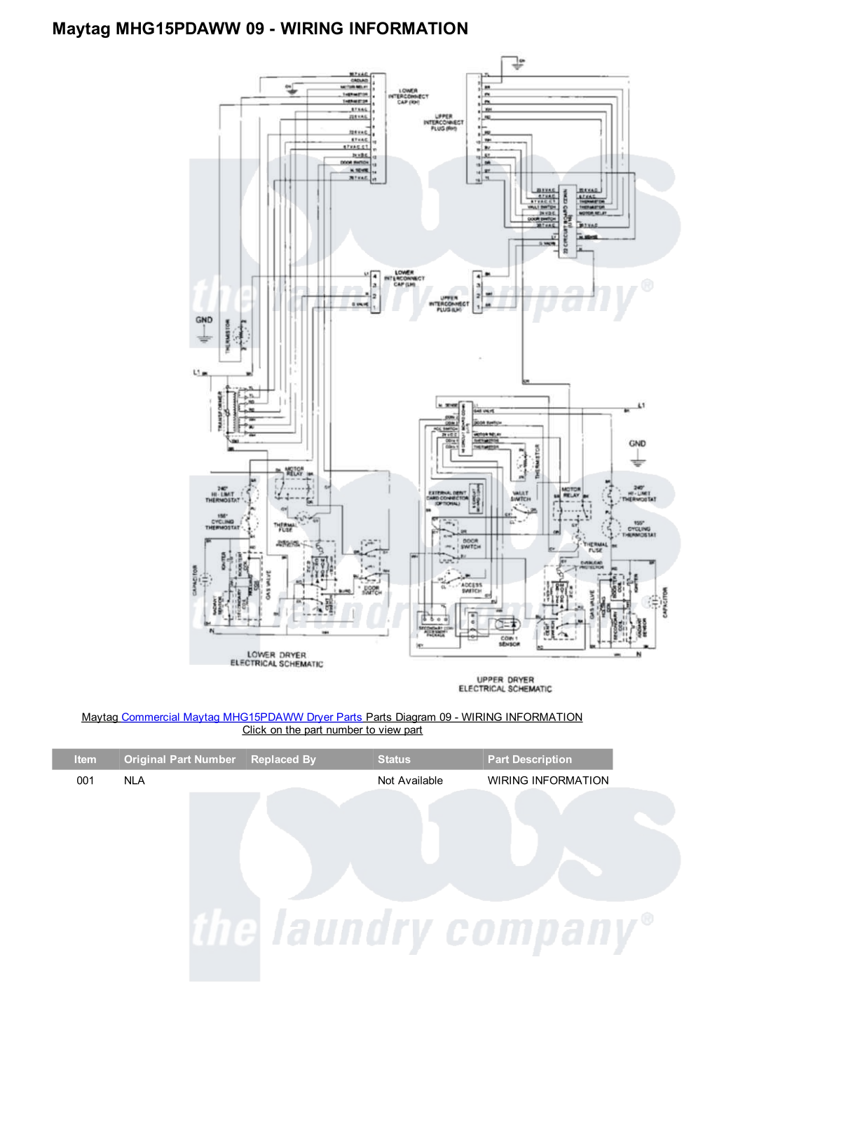 Maytag MHG15PDAWW Parts Diagram