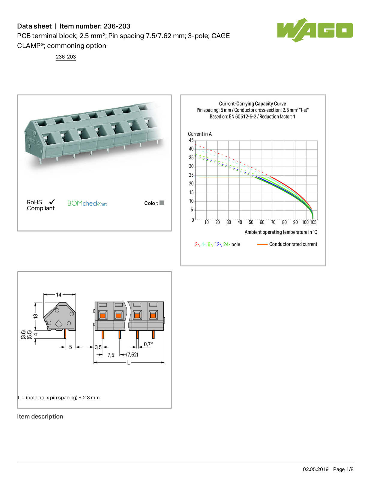 Wago 236-203 Data Sheet