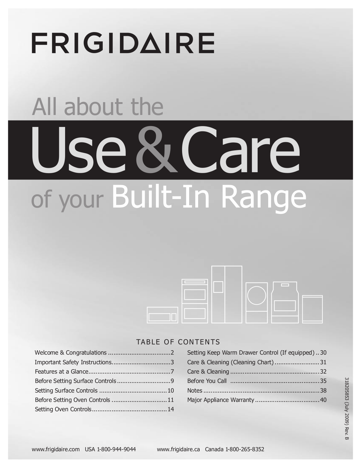 Frigidaire FGDS3075KB, FGDS3075KW User Manual