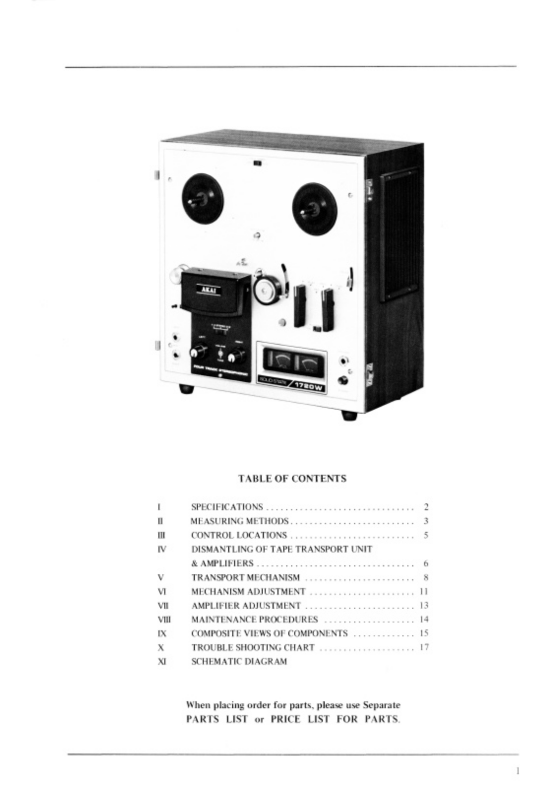 Akai 1710 Owners manual