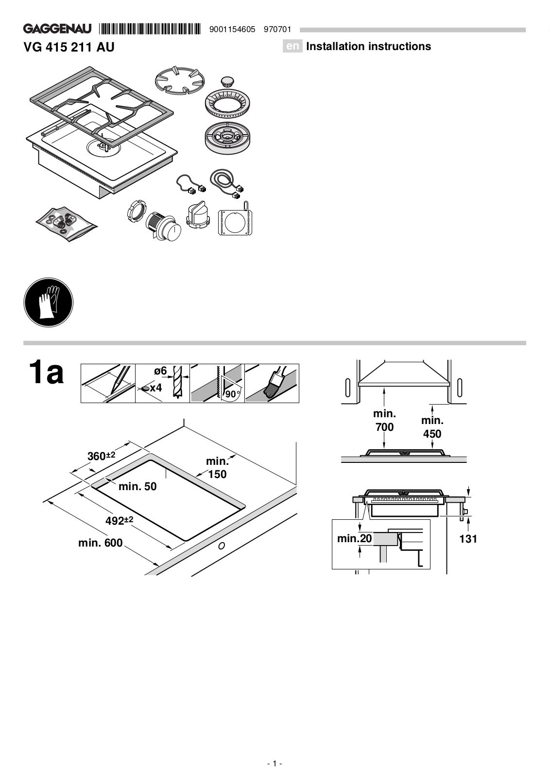 Gaggenau VG415211AU Installation Guide