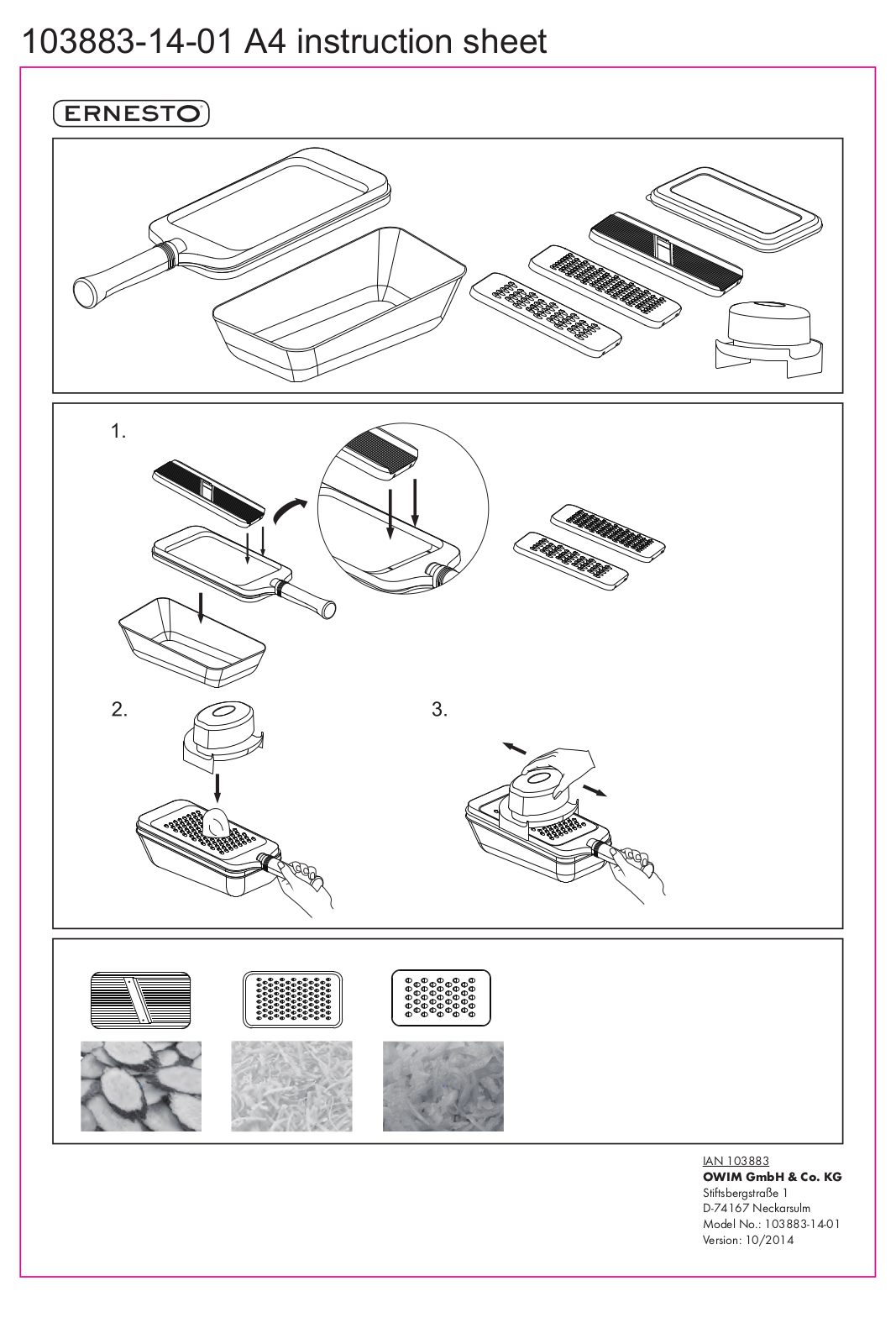 Ernesto 103883-14-01 User Manual