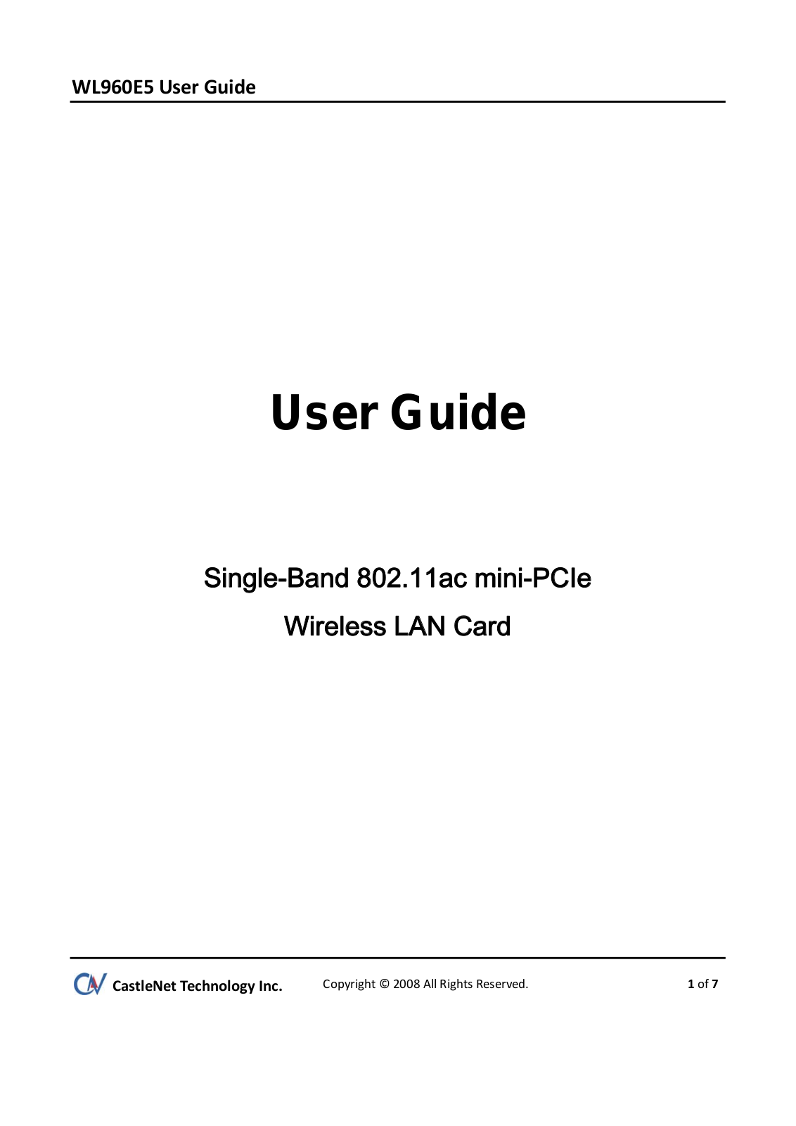 CastleNet Technology WL960E5 User Manual - ManualMachine.com