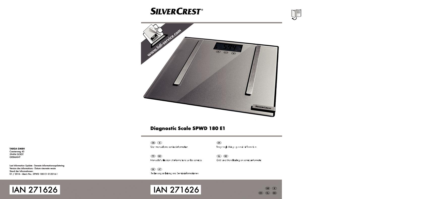 SilverCrest SPWD 180 E1 User Manual
