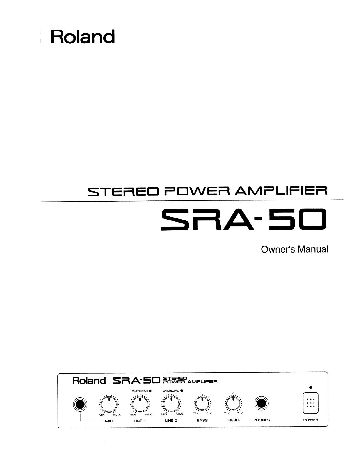 Roland Corporation SRA-50 Owner's Manual