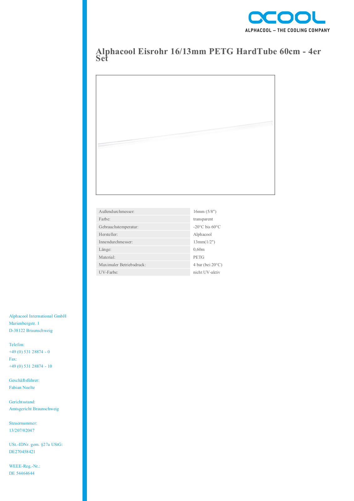 Alphacool Eisrohr 16-13 User Manual