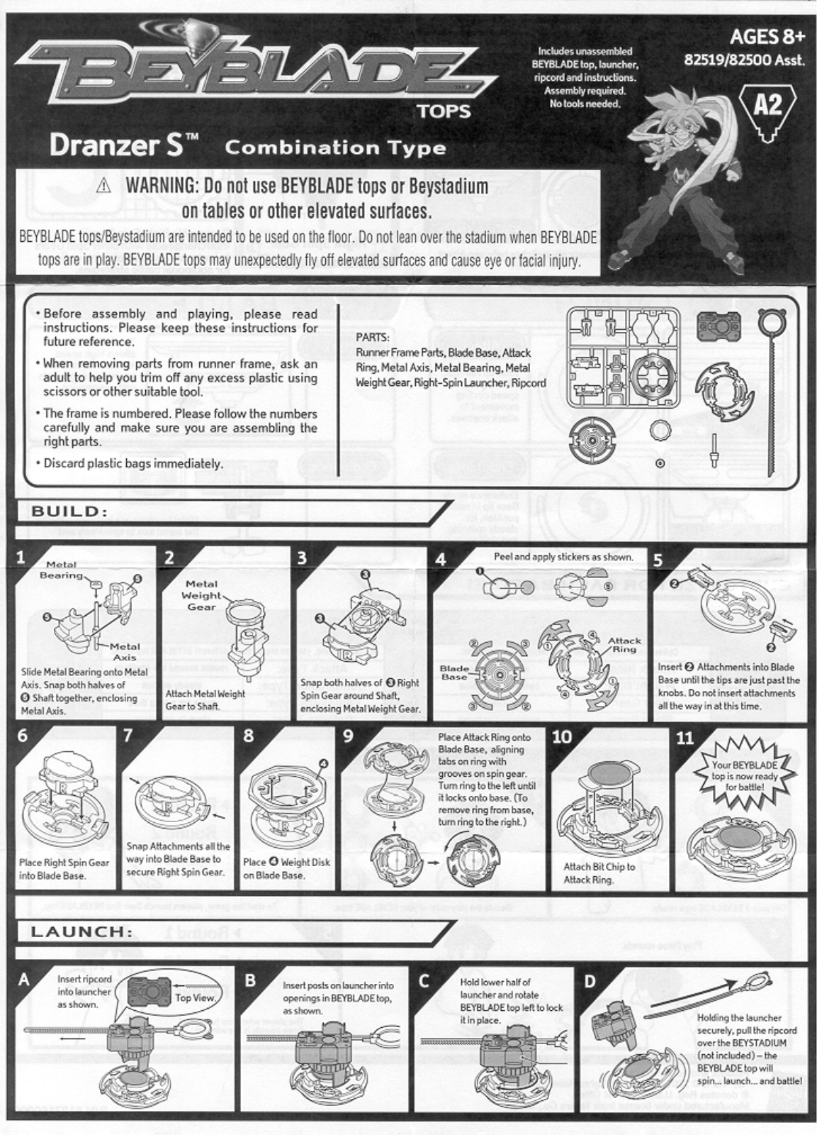 HASBRO Beyblade Tops Dranzer User Manual