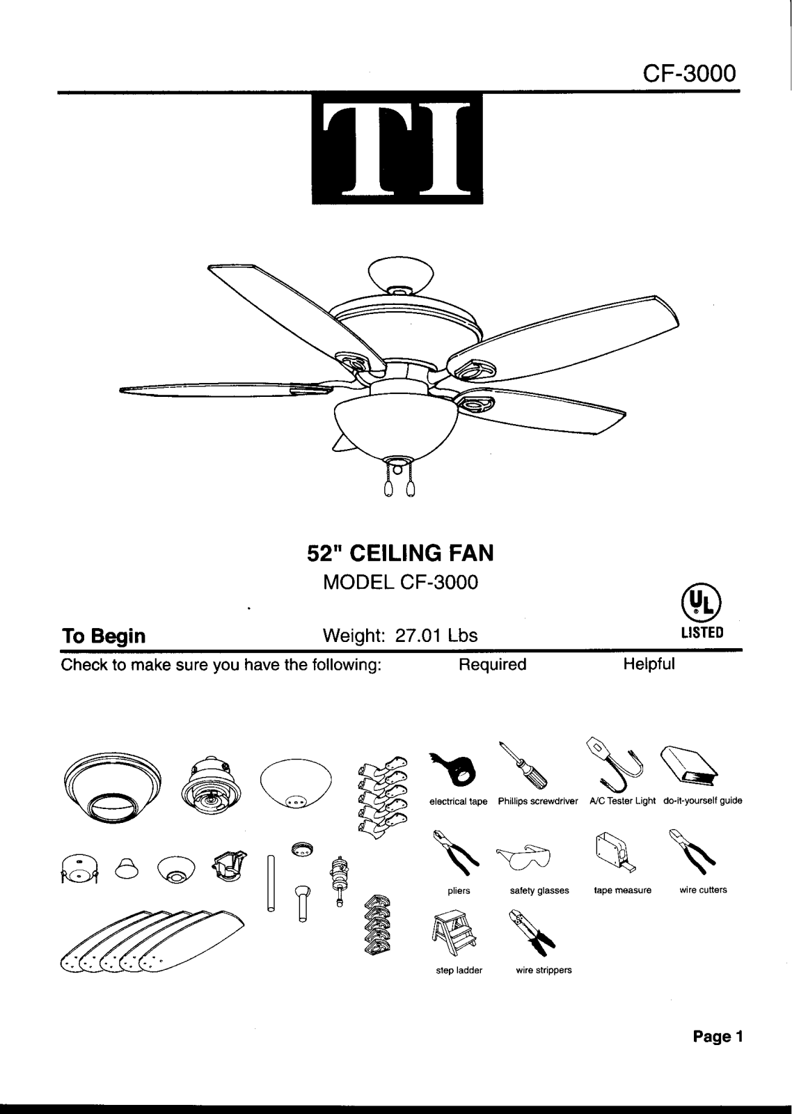 Triarch CF-3000 User Manual