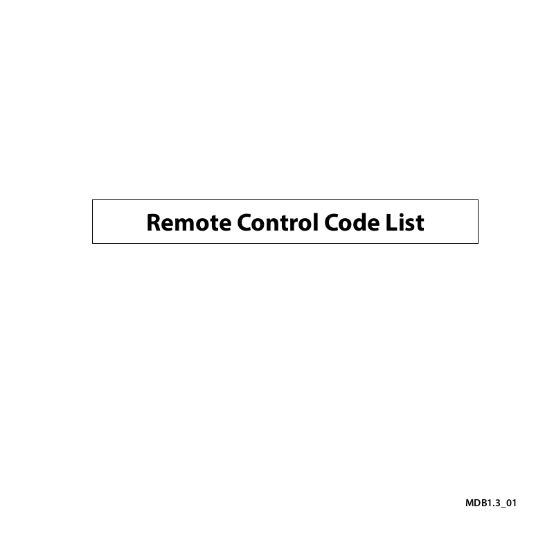 Humax Remote Control Code List