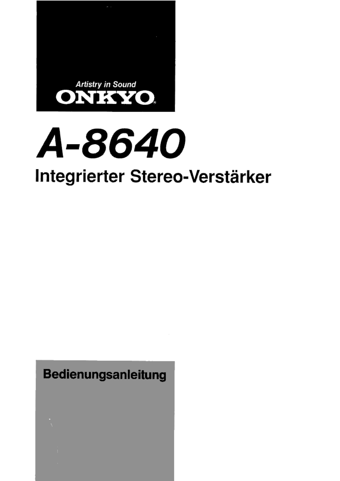 Onkyo A-8640 Owners Manual