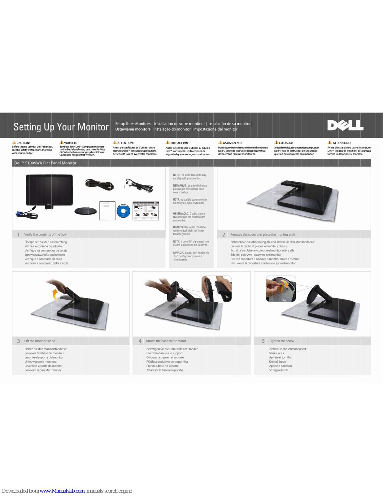 Dell 320-7459, S1909WX Setup Manual - ManualMachine.com