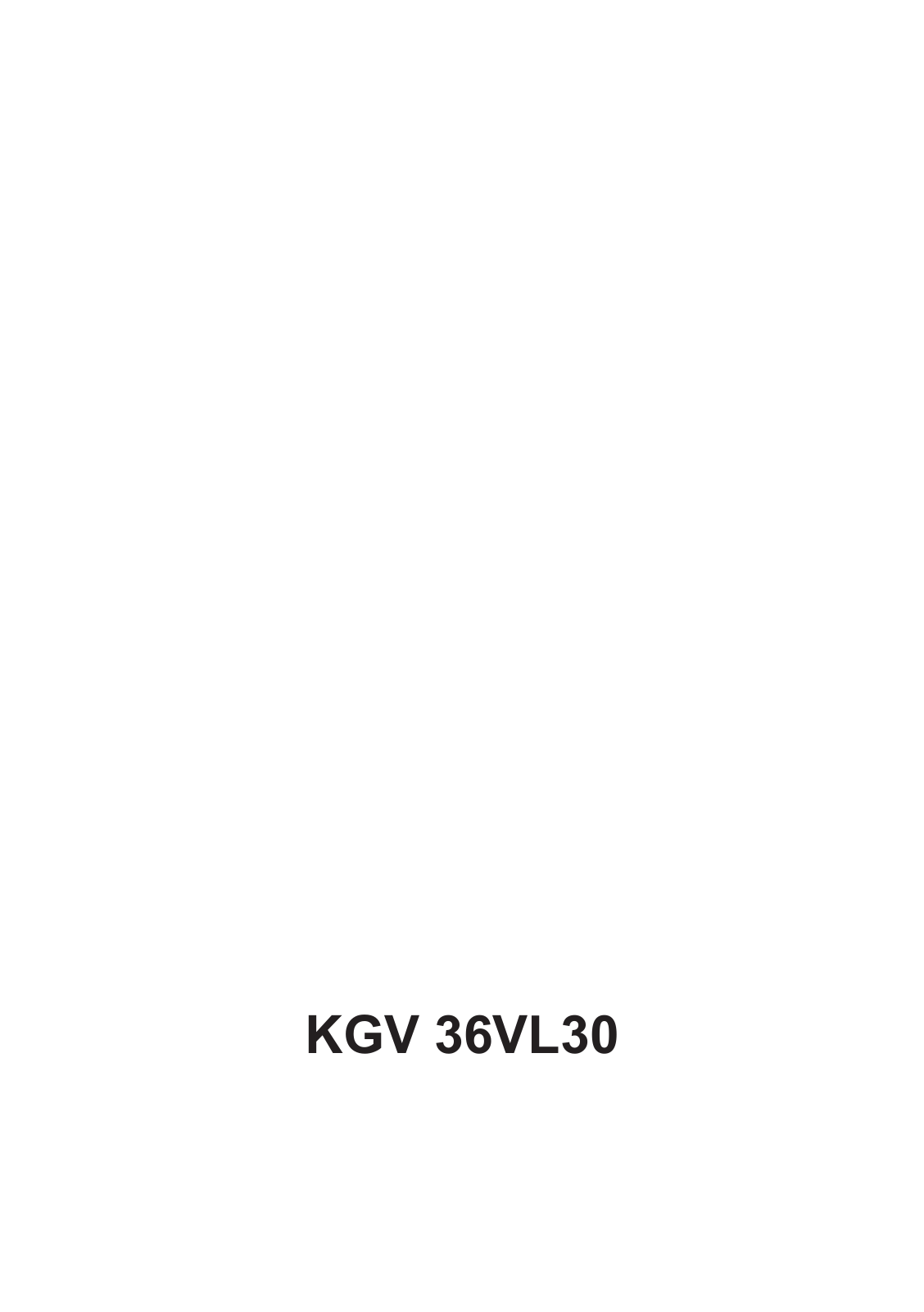Bosch KGV36VL30 User Manual