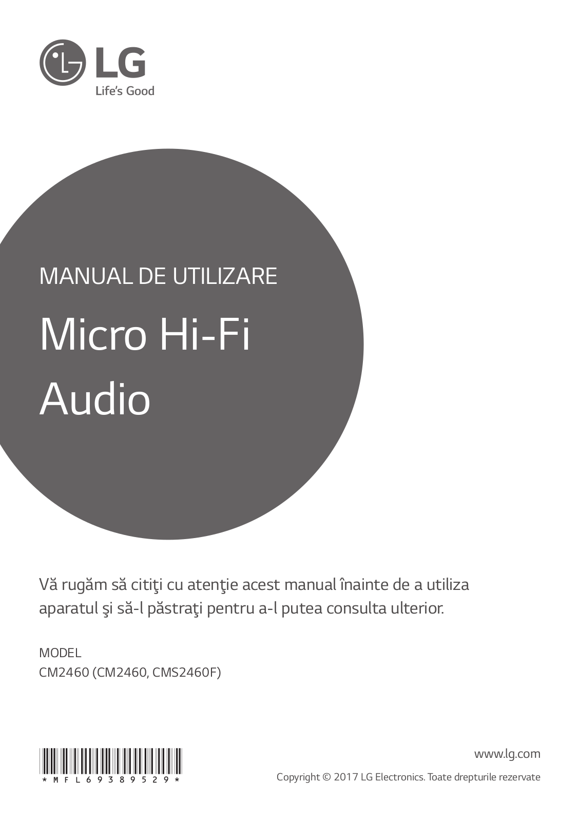 LG CM2460 Owner's Manual